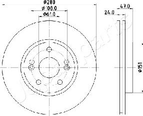 Japanparts DI-0711 - Тормозной диск abcparts.ee