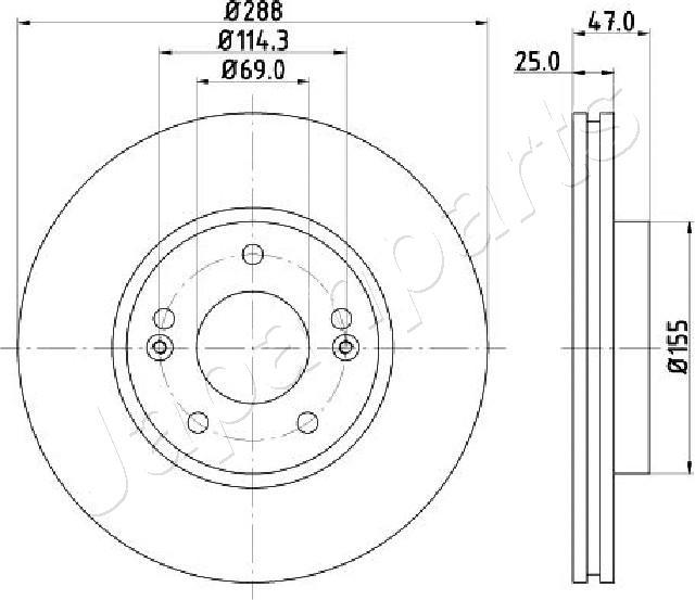 Japanparts DI-H35C - Тормозной диск abcparts.ee