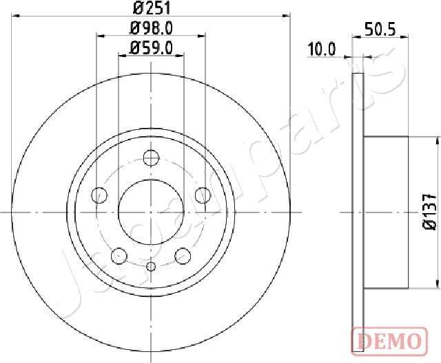 Japanparts DP-0202C - Тормозной диск abcparts.ee
