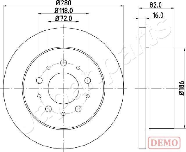 Japanparts DP-0216C - Тормозной диск abcparts.ee