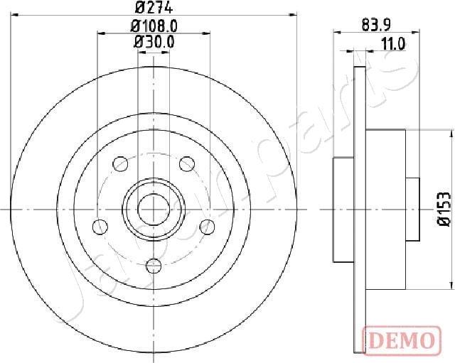Japanparts DP-0704C - Тормозной диск abcparts.ee