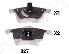 Japanparts PA-027AF - Тормозные колодки, дисковые, комплект abcparts.ee