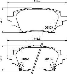Japanparts PP-263AF - Тормозные колодки, дисковые, комплект abcparts.ee