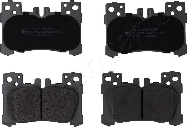 Japanparts PP-2007AF - Тормозные колодки, дисковые, комплект abcparts.ee