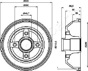 Japanparts TA-0408 - Тормозной барабан abcparts.ee