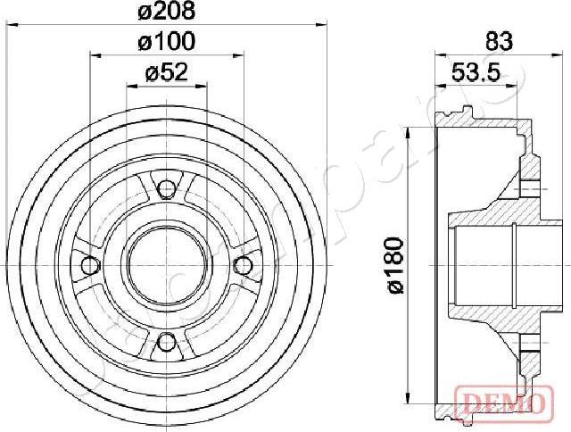 Japanparts TA-0709C - Тормозной барабан abcparts.ee
