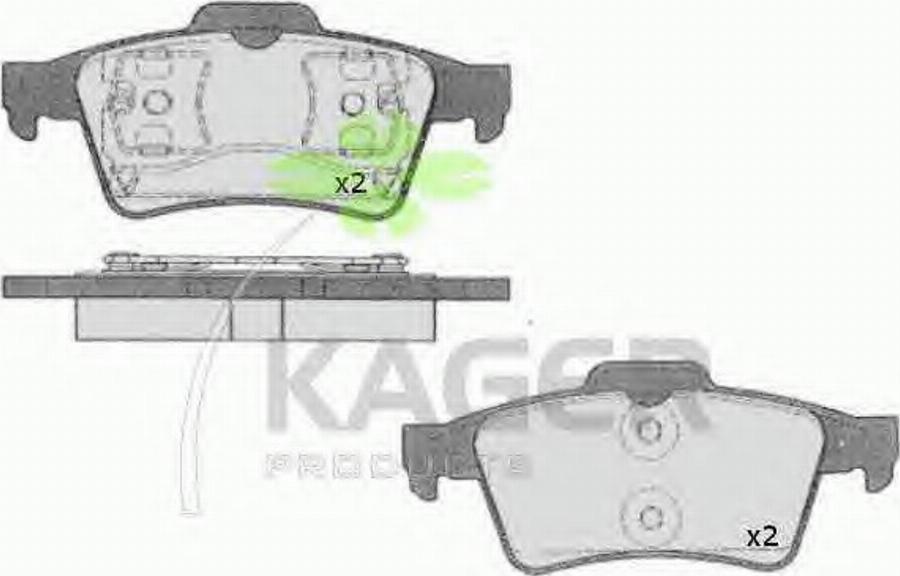Kager 35-0534 - Тормозные колодки, дисковые, комплект abcparts.ee