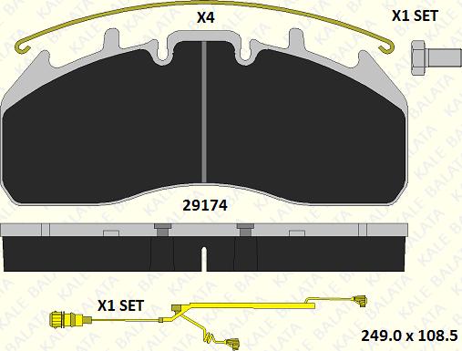 KALE 29174 292 24 - Тормозные колодки, дисковые, комплект abcparts.ee
