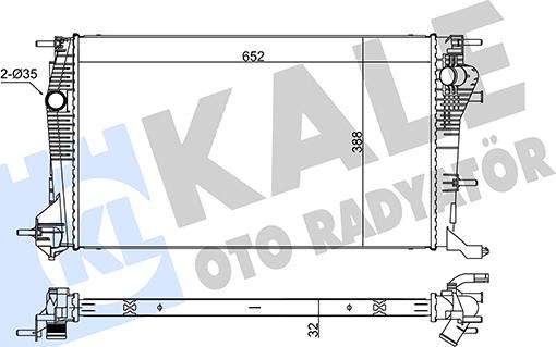 KALE OTO RADYATÖR 355835 - Радиатор, охлаждение двигателя abcparts.ee