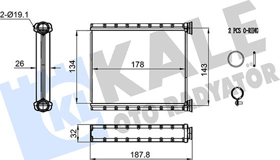 KALE OTO RADYATÖR 357290 - Теплообменник, отопление салона abcparts.ee
