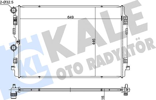 KALE OTO RADYATÖR 363240 - Радиатор, охлаждение двигателя abcparts.ee