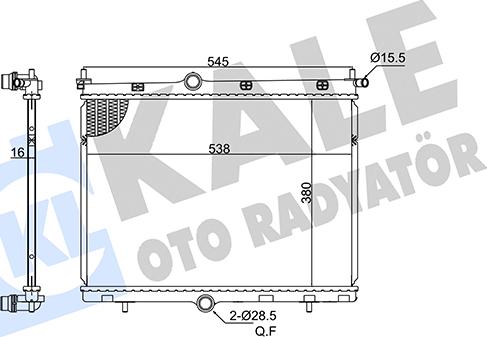 KALE OTO RADYATÖR 363205 - Радиатор, охлаждение двигателя abcparts.ee