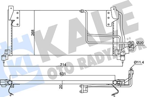 KALE OTO RADYATÖR 382525 - Конденсатор кондиционера abcparts.ee