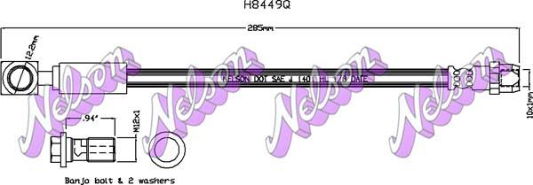 Kawe H8449Q - Тормозной шланг abcparts.ee
