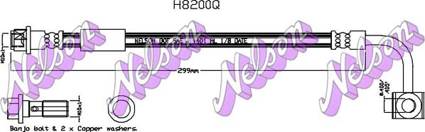 Kawe H8200Q - Тормозной шланг abcparts.ee