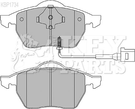 Key Parts KBP1734 - Тормозные колодки, дисковые, комплект abcparts.ee