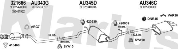 Klarius 940522U - Система выпуска ОГ abcparts.ee