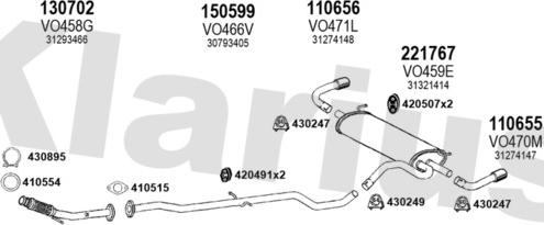 Klarius 960495E - Система выпуска ОГ abcparts.ee