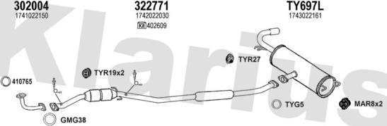 Klarius 900507U - Система выпуска ОГ abcparts.ee