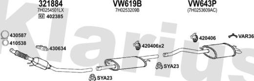 Klarius 931981U - Система выпуска ОГ abcparts.ee