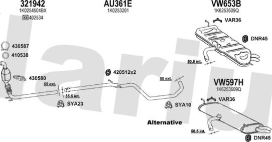 Klarius 931130U - Система выпуска ОГ abcparts.ee