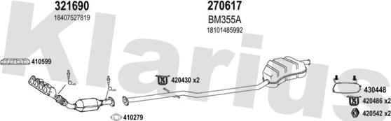 Klarius 620001E - Система выпуска ОГ abcparts.ee