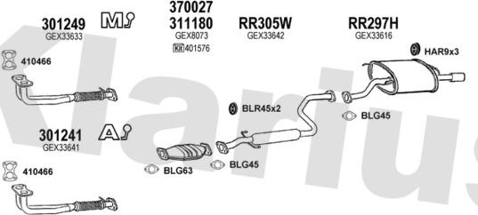 Klarius 120411U - Система выпуска ОГ abcparts.ee