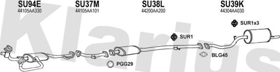 Klarius 800023U - Система выпуска ОГ abcparts.ee