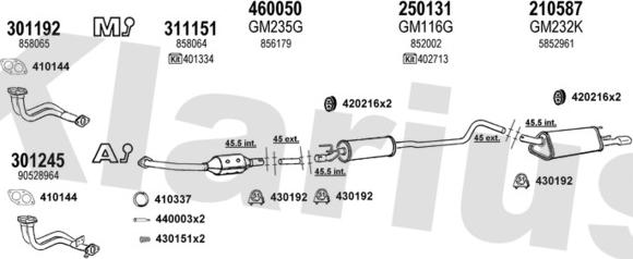 Klarius 390945E - Система выпуска ОГ abcparts.ee