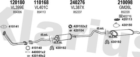 Klarius 390262E - Система выпуска ОГ abcparts.ee