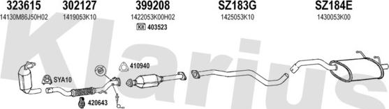 Klarius 391986U - Система выпуска ОГ abcparts.ee