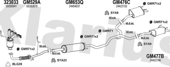 Klarius 391884U - Система выпуска ОГ abcparts.ee