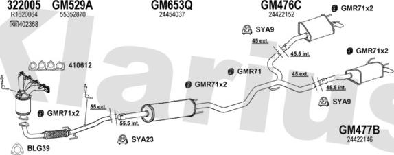 Klarius 391756U - Система выпуска ОГ abcparts.ee