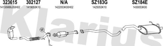 Klarius 392207U - Система выпуска ОГ abcparts.ee