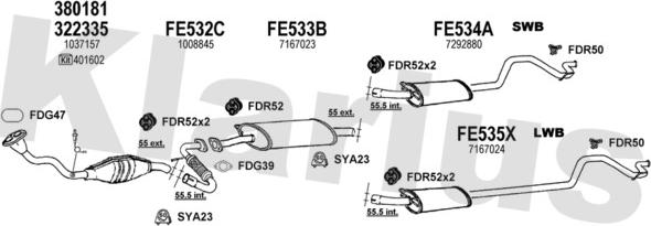 Klarius 361136U - Система выпуска ОГ abcparts.ee
