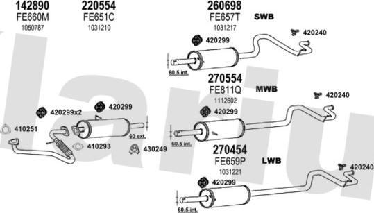 Klarius 361283E - Система выпуска ОГ abcparts.ee