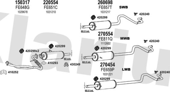 Klarius 361282E - Система выпуска ОГ abcparts.ee