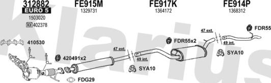 Klarius 362418U - Система выпуска ОГ abcparts.ee