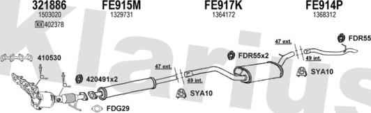 Klarius 362130U - Система выпуска ОГ abcparts.ee