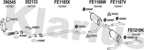 Klarius 362254U - Система выпуска ОГ abcparts.ee