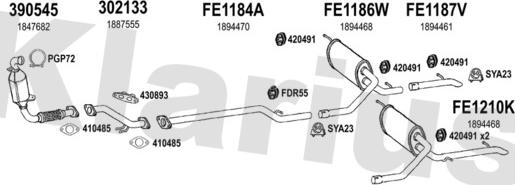 Klarius 362252U - Система выпуска ОГ abcparts.ee