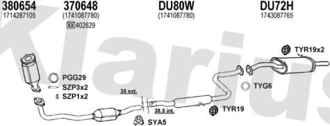 Klarius 300056U - Система выпуска ОГ abcparts.ee