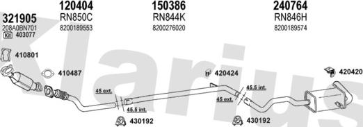 Klarius 720876E - Система выпуска ОГ abcparts.ee