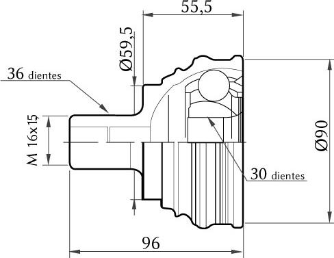 KSH EUROPE 1860.0068002 - Комплект ШРУСа, приводной вал, шарнир abcparts.ee