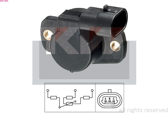 KW 495 094 - Датчик положения дроссельной заслонки abcparts.ee
