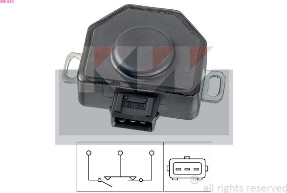 KW 495 084 - Датчик положения дроссельной заслонки abcparts.ee