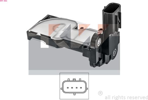 KW 491 562 - Датчик потока, массы воздуха abcparts.ee