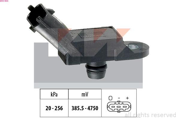 KW 493 055 - Датчик давления воздуха, высотный корректор abcparts.ee