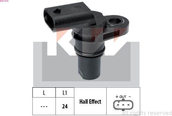 KW 453 514 - Датчик положения Коленвала, RPM abcparts.ee