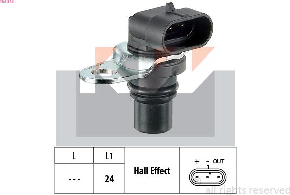 KW 453 343 - Датчик положения Распредвала abcparts.ee